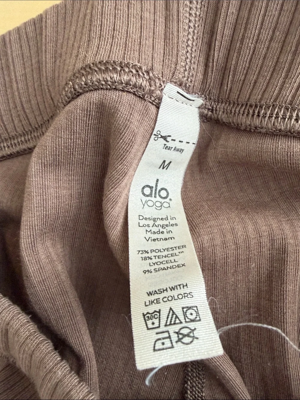ALO Ribbed High Waist 7/8 Blissful Legging cocoa brown size M
